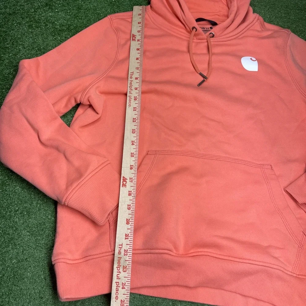 Carhartt Women's Relaxed Fit Midweight Hoodie - Size XL(16-18) Salmon / Orange - Picture 6 of 9